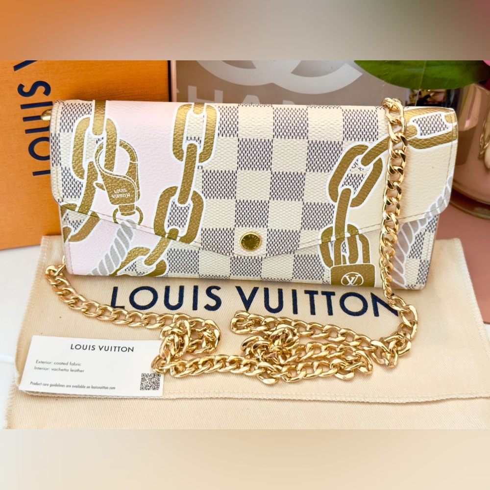 Louis Vuitton Limited Edition Nautical Damier Azur Portefeiulle Sarah Wallet - Picture 1 of 15